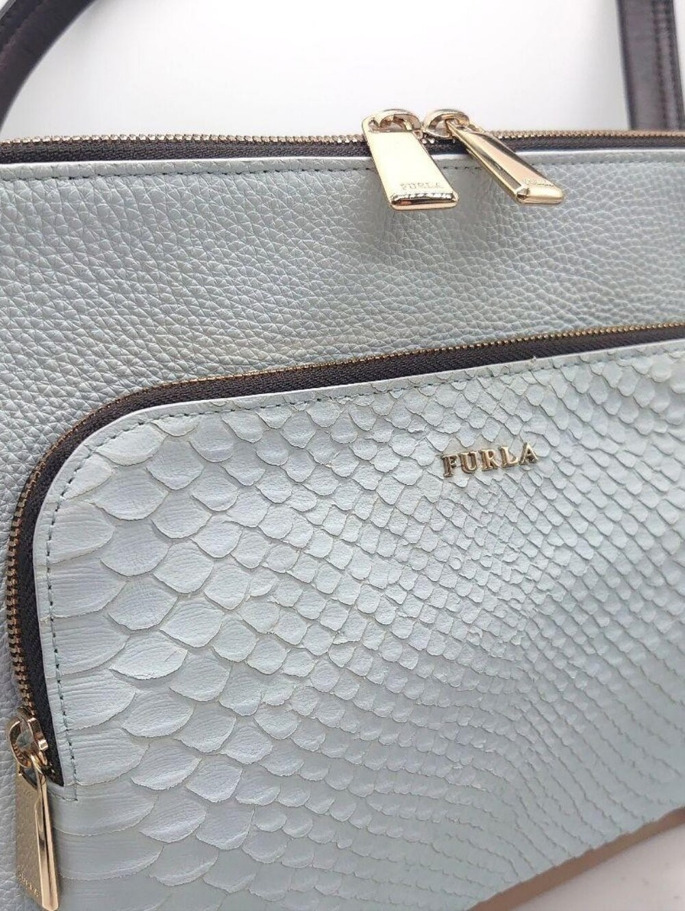 NWOT Furla FRIDA calf Leather Satchel, Dust Bag, Msrp $548 MINT - Picture 15 of 16